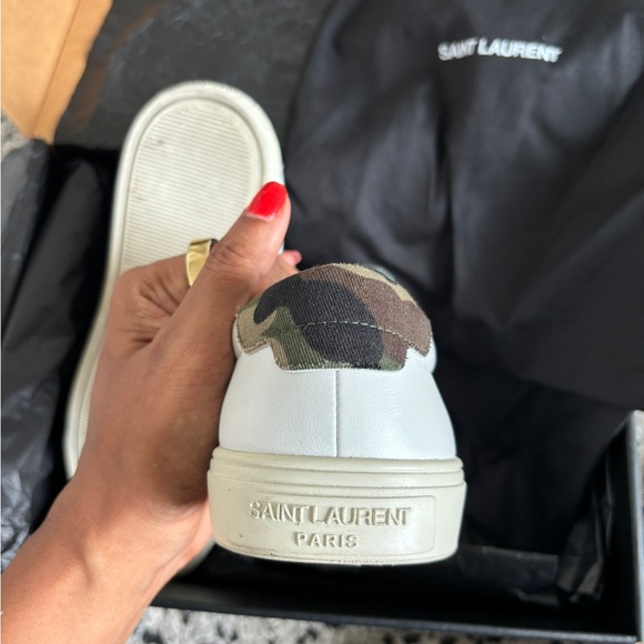 SAINT LAURENT 38.5/8.5 Andy Leather Sneakers Camo - Picture 5 of 5
